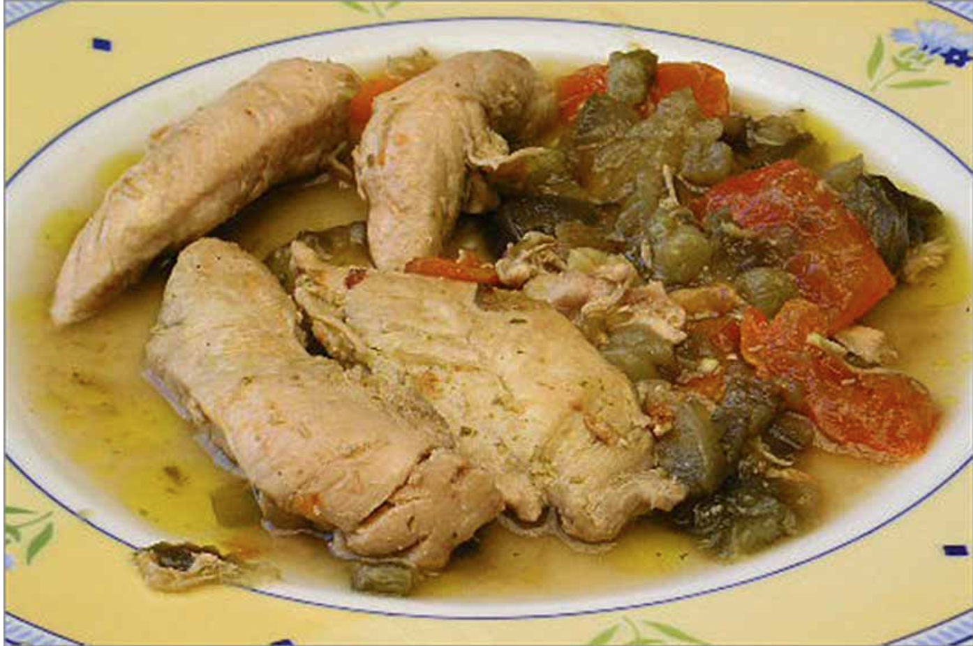 Guiso de pollo con berenjenas